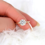 Stunning 2.0 CT Round Moissanite Engagement Ring with Hidden Halo Design 3