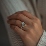 Stunning 0.2 TCW Round Moissanite Stones  Curved Wedding Bands 7