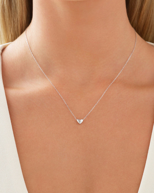 Round Cut Cubic Zirconia in 925 Sterling Silver Necklace 2