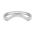 Stunning 0.2 TCW Round Moissanite Stones Curved Wedding Bands 1