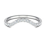 Stunning 0.2 TCW Round Moissanite Stones Curved Wedding Bands 1