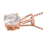 Round Cut Cubic Zirconia in 925 Sterling Silver Necklace 4