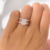 Stunning 3.0 CT Radiant Moissanite Engagement Ring with Hidden Halo Design 10