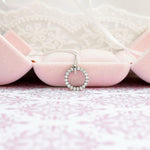 0.80 TCW Round Moissanite Diamond Circle Pendant Necklace in Solid Gold 2