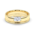 Delicate 0.60 CT Moissanite Solitaire Men's Wedding Band with Radiant Cut Stones in Solid Gold 1