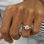 Classic 1.0 CT Round Moissanite Engagement Ring with Twist Pave Design 1