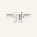 Stunning 1 CT Emerald Moissanite Engagement Ring with Pave Design 3