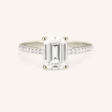 Stunning 1 CT Emerald Moissanite Engagement Ring with Pave Design 3