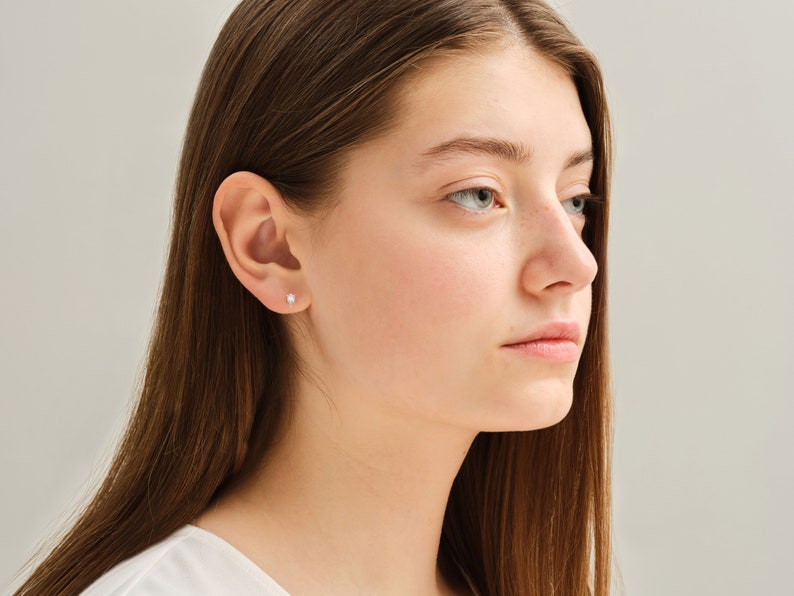 1.0 TCW Pear Cut Moissanite Stud Earrings in Gold 7