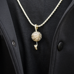 10 CT Round Moissanite Iced Basketball Silver Pendant for Him 3
