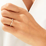 Stunning 0.30 CT Round & Marquise Moissanite Stones Half Eternity Wedding Band 5