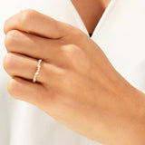 Stunning 0.30 CT Round & Marquise Moissanite Stones Half Eternity Wedding Band 5