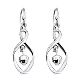 Round Cut Cubic Zirconia in 925 Sterling Silver Earrings 1