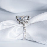 Stunning 5.0 CT Pear Moissanite Engagement Ring with Double Hidden Halo & Pave Design 6