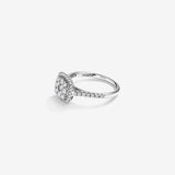 Stunning 0.73 TCW Round Moissanite Engagement Ring With Cluster Design 4
