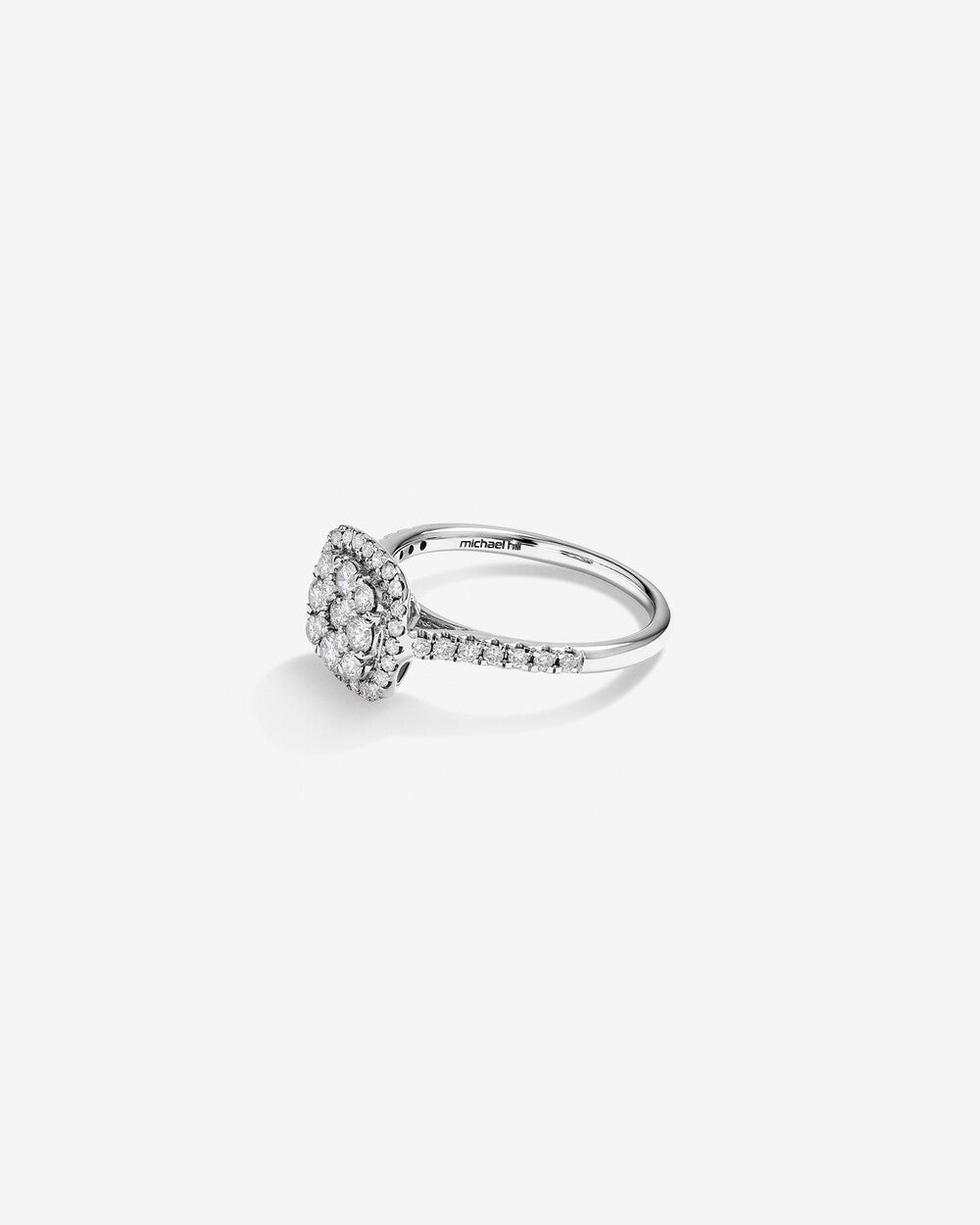 Stunning 0.73 TCW Round Moissanite Engagement Ring With Cluster Design 4