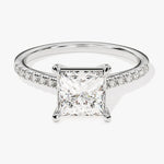 Stunning 1.0-20 CT Princess Moissanite Engagement Ring with Pave Design 4