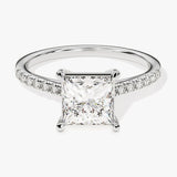 Stunning 1.0-20 CT Princess Moissanite Engagement Ring with Pave Design 4