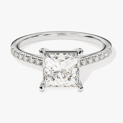 Stunning 1.0-20 CT Princess Moissanite Engagement Ring with Pave Design 4