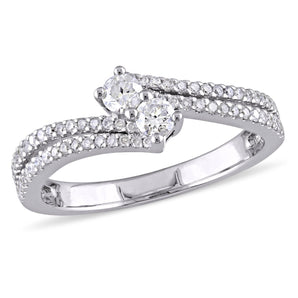 Round Cut Cubic Zirconia in 925 Sterling Silver Wedding Bands