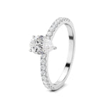 Stunning 0.5 CT Pear Moissanite Stones Engagement Ring In Pave Design 2