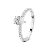 Stunning 0.5 CT Pear Moissanite Stones Engagement Ring In Pave Design 2
