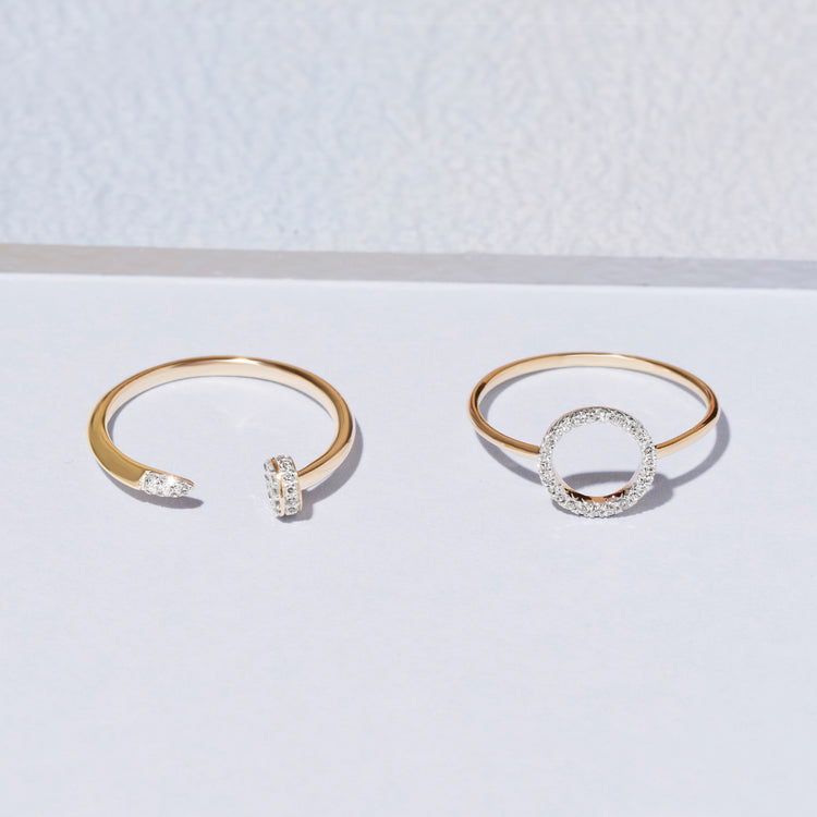 Stunning 0.12 TCW Round Moissanite Stones Open Wedding Bands 6