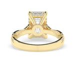 Stunning 3.0 CT Emerald Moissanite Engagement Ring with Hidden Halo & Twisted Pave Design 3