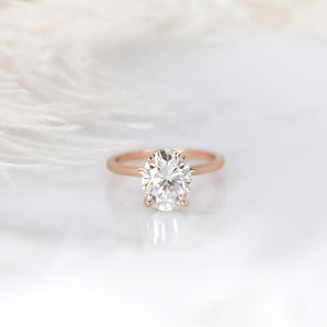 Stunning 3 CT Oval Moissanite Engagement Ring with Solitaire Design