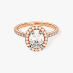 Stunning 1.0-2.0 CT Oval Moissanite Engagement Ring with Halo & Pave Design 5