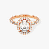 Stunning 1.0-2.0 CT Oval Moissanite Engagement Ring with Halo & Pave Design 5