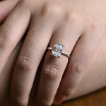 Stunning 1.0 - 2.0 CT Emerald Moissanite Engagement Ring with Hidden Halo Design 6
