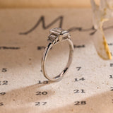 3.0 CT Emerald Shaped Moissanite Engagement Ring With Five Stone Style 8