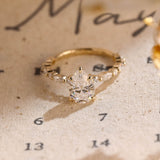 4.0 CT Pear Shaped Moissanite Engagement Ring With Pave Accents 8