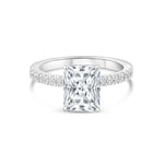 Stunning 3.0 CT Radiant Moissanite Engagement Ring with  Pave Design 1