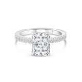 Stunning 3.0 CT Radiant Moissanite Engagement Ring with  Pave Design 1