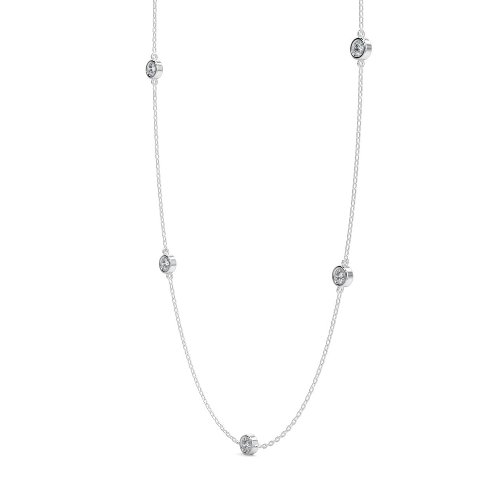 1.50 CT Round Moissanite Diamond Bezel Pendant Necklace in Solid Gold 6
