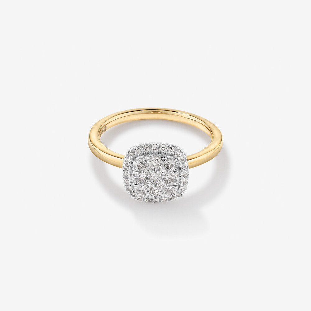 Stunning 0.5 TCW Round Moissanite Engagement Ring with Cluster Design 1