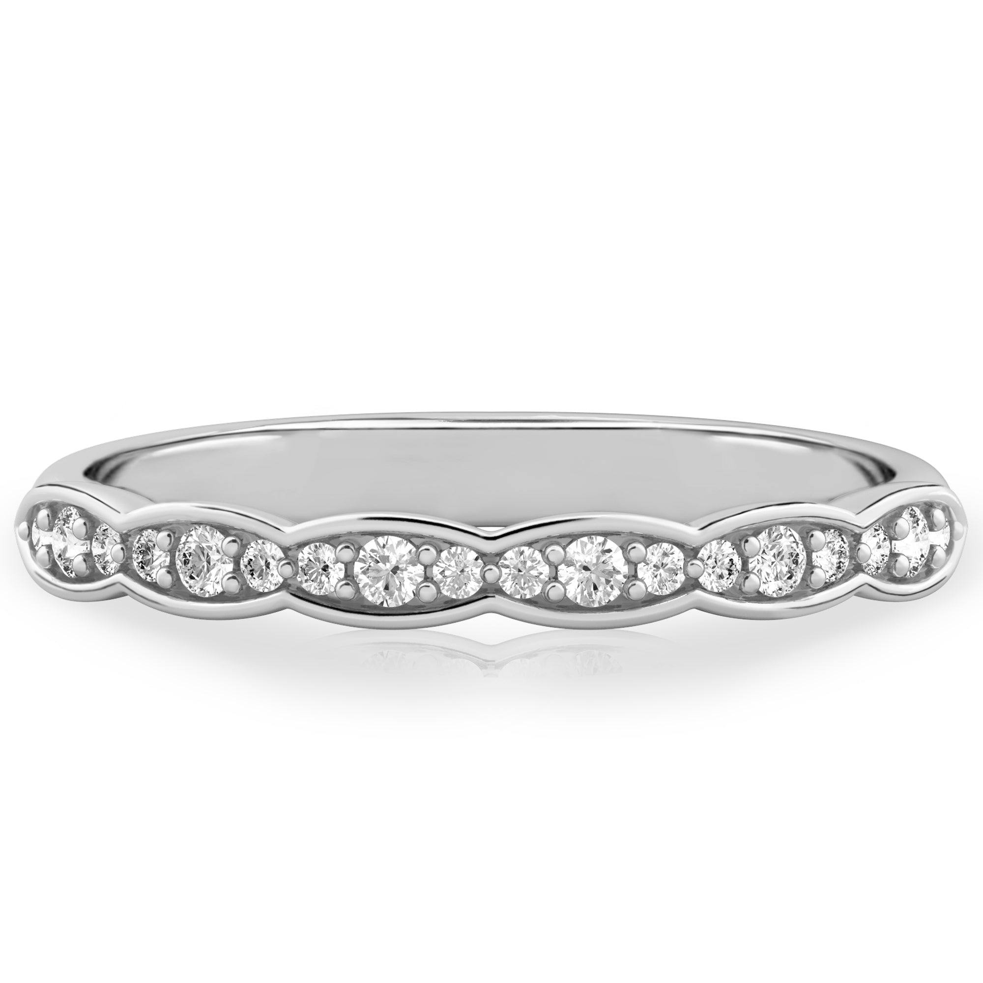 Stunning 0.20 TCW Round Moissanite Stones Half Eternity Wedding Bands 3
