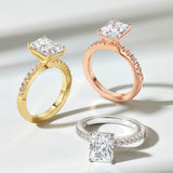 Stunning 3.0 CT Radiant Moissanite Engagement Ring in Pave Design 5