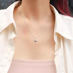 Round Cut Cubic Zirconia in 925 Sterling Silver Necklace 2