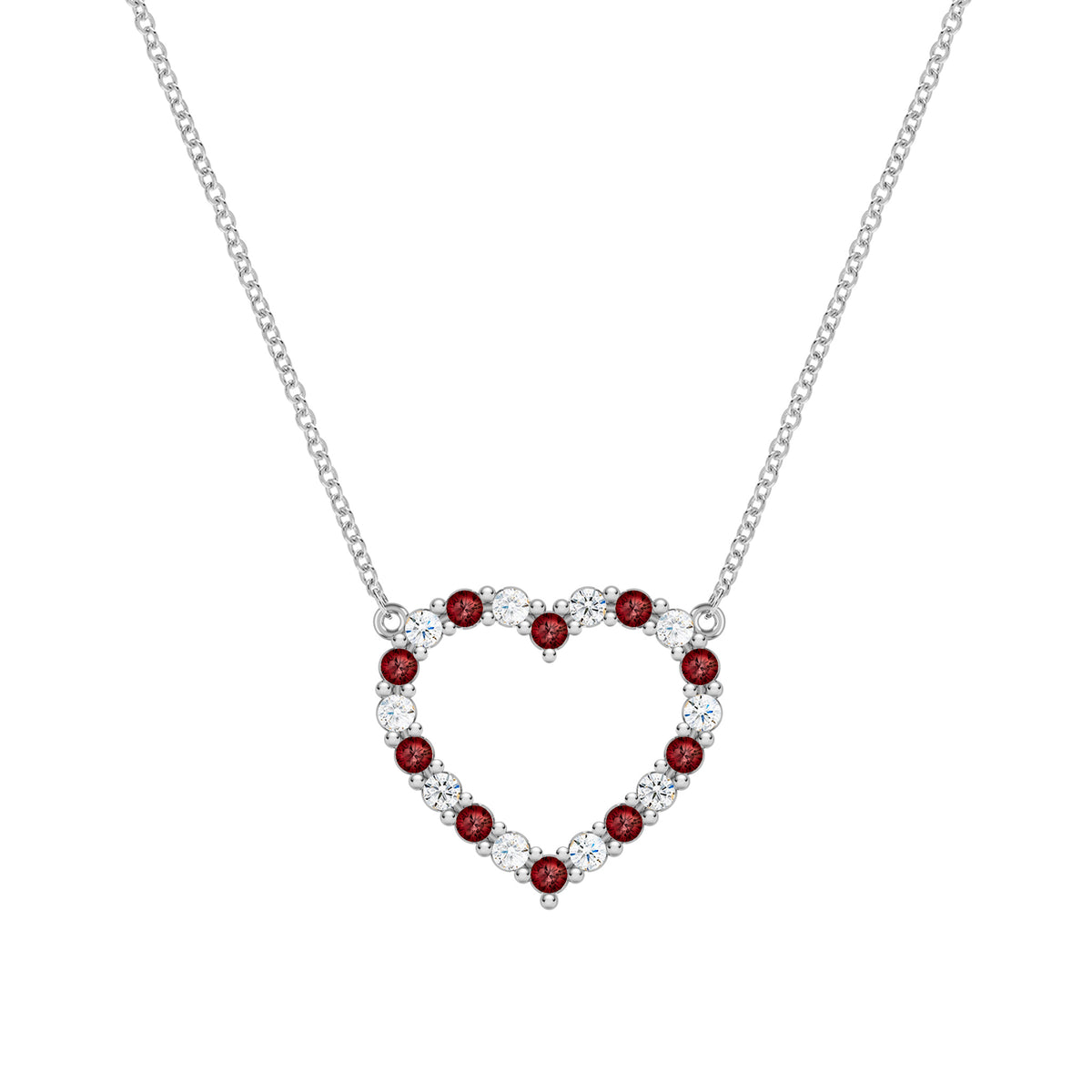 2.5 TCW Round Garnet Lab Made Diamond- January Birthstone Necklace 7