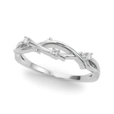 Stunning 0.10 CT Round Moissanite Stones Twig Wedding Bands 1