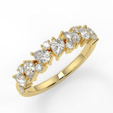 Stunning 0.66 TCW Round & Pear Moissanite Stones Cluster Wedding Band 1