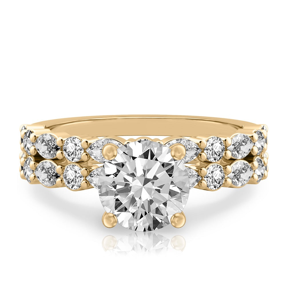Stunning 1.0- 2.0 CT Round Moissanite Engagement Ring with Hidden Halo & Pave Design 5