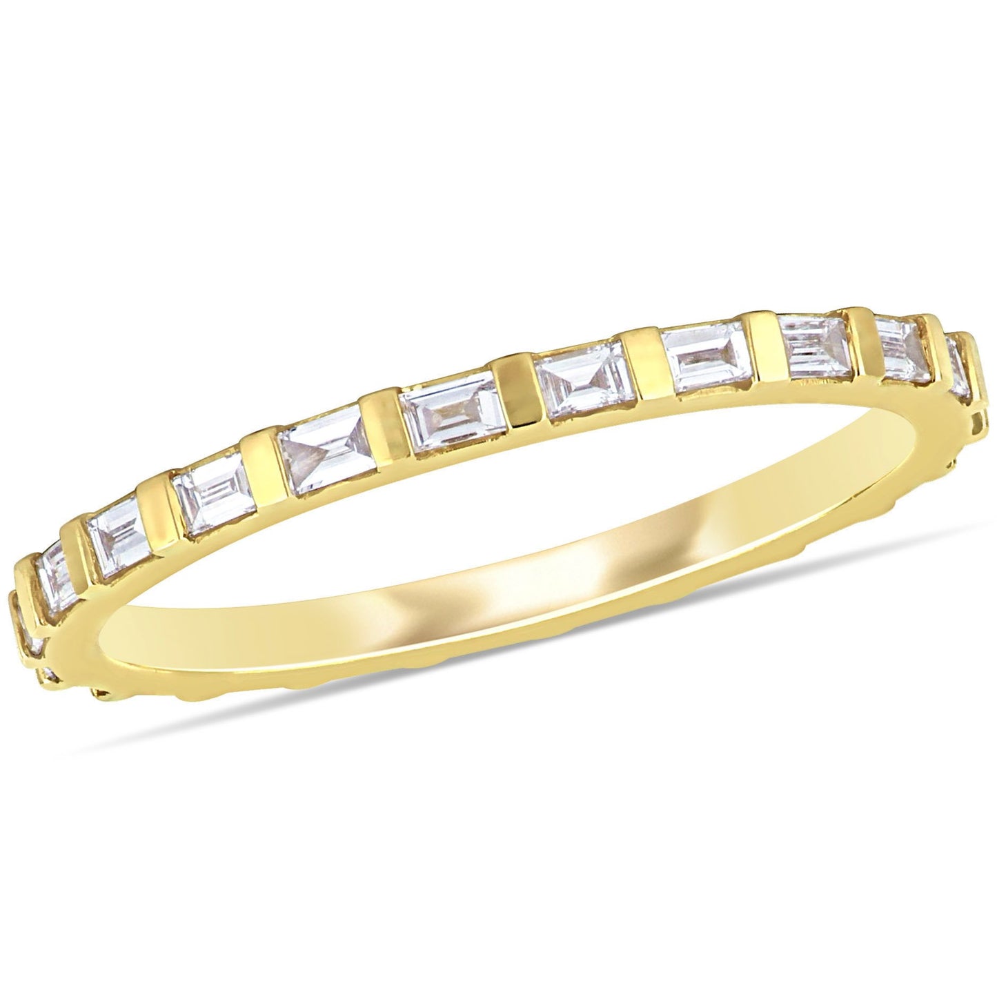 Round Cut Cubic Zirconia in 925 Sterling Silver Wedding Bands 8