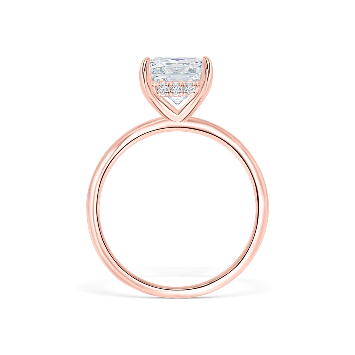 Stunning 3.0 CT Radiant Moissanite Engagement Ring with Hidden Halo Design 4