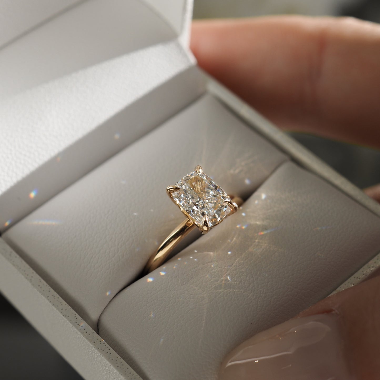 Stunning 1 CT Cushion Moissanite Engagement Ring with Solitaire Design 4