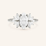 Stunning 1 CT Marquise Moissanite Engagement Ring With Cluster Design 4