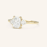 Stunning 1 CT Radiant Moissanite Engagement Ring With Three Stone Design 2